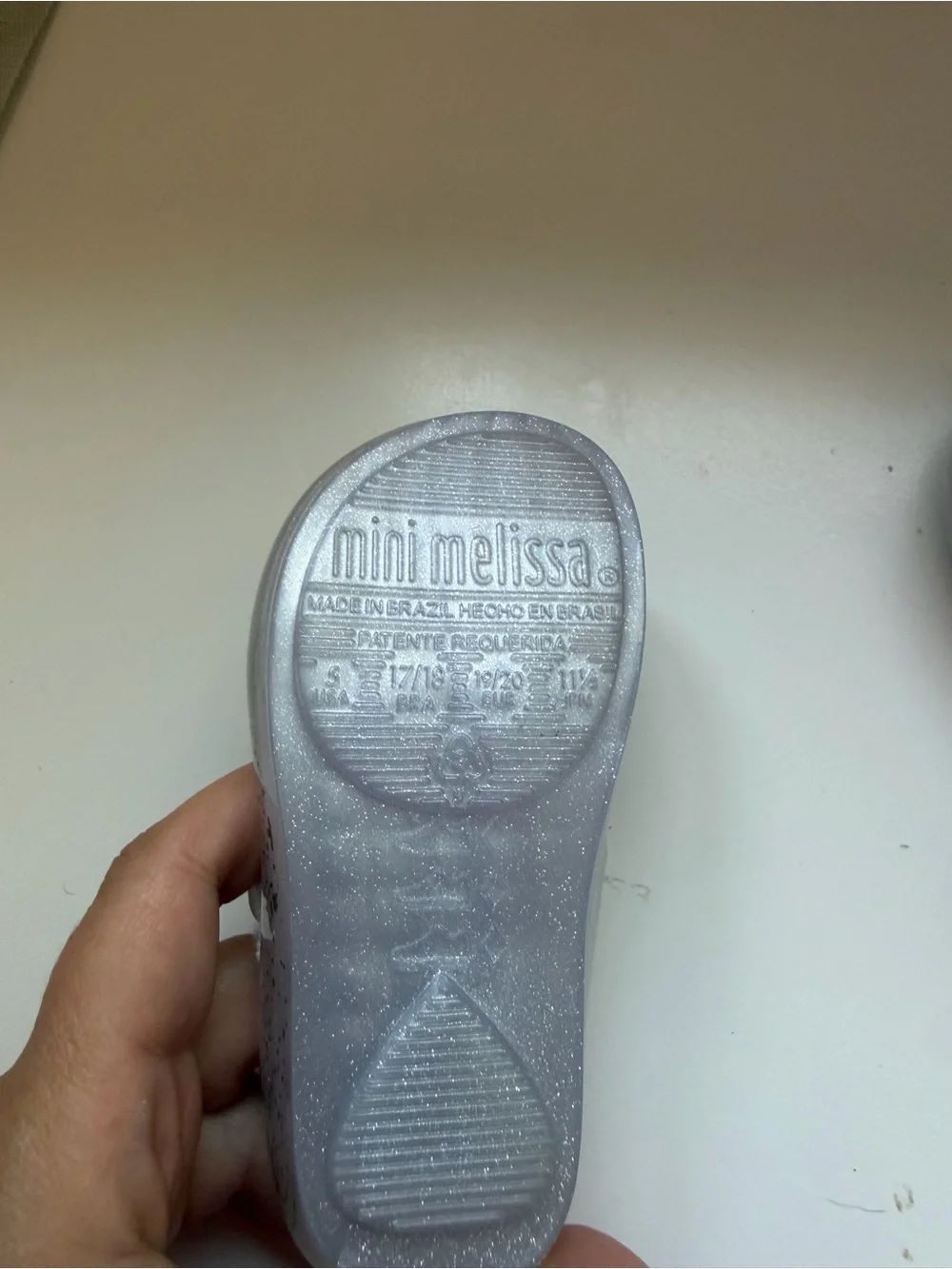 Mini Melissa Silver Frozen Flower Mary Jane Shoes for Kids